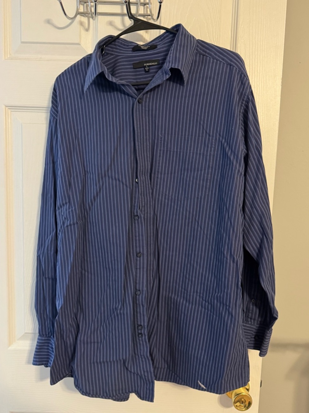 Men's Blue Pinstripe Button-Up Shirt
